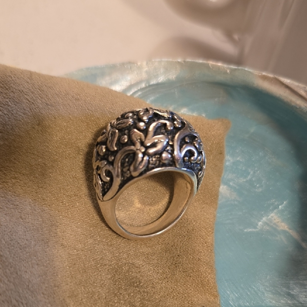 Artsy Boho STERLING Silver Floral Ring